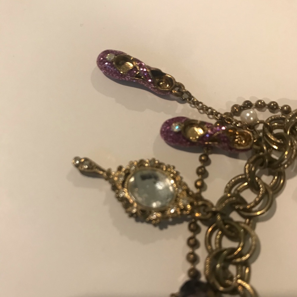 Betsey Johnson Gold and Purple Charm Bracelet - Picture 2 of 4